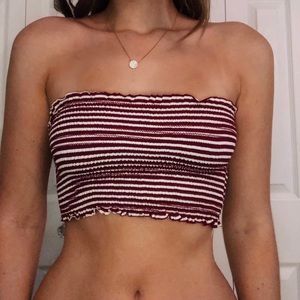 Red and white striped crop